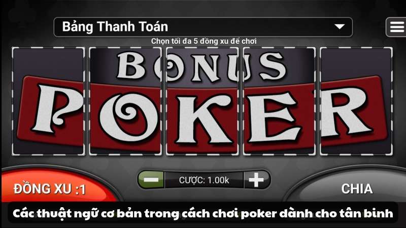 Các thuật ngữ cơ bản trong cách chơi poker dành cho tân binh