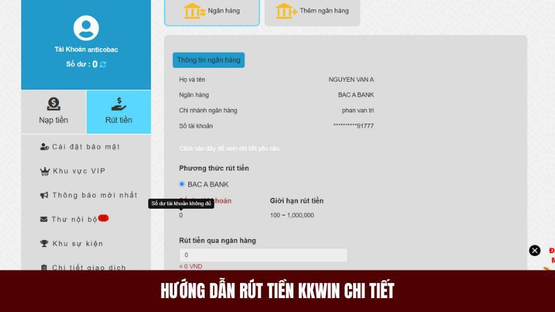 Hướng dẫn cách rút tiền Kkwin khi thắng cược 